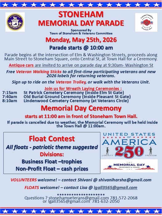 Stoneham Memorial Day Parade & Ceremonies